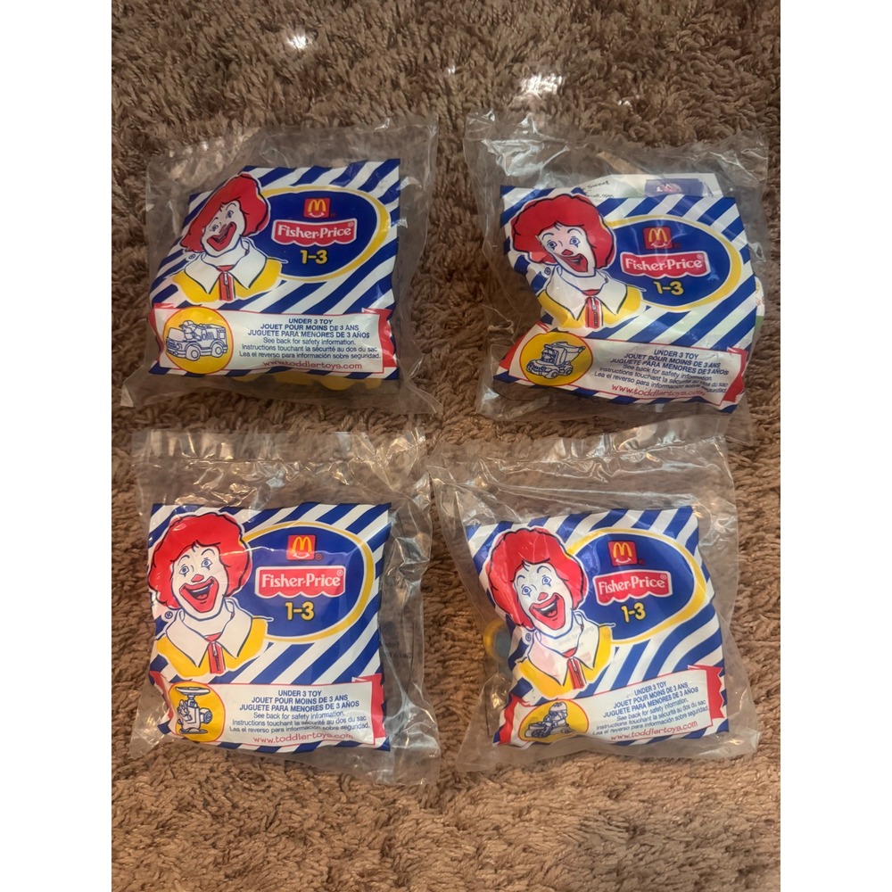 2001 McDonald's Fisher Price Toys Complete Set of 4 Sealed Happy Meal Toys